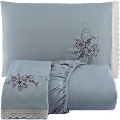 Imagem de Jogo de Lençol Cama Solteiro 2 Peças com Elástico Bordado - Am Bordado