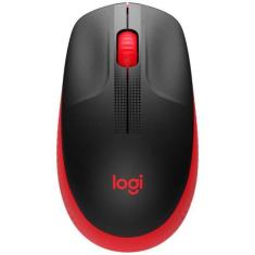 Imagem de Mouse sem Fio Logitech M190 - 1000DPI - Preto e Vermelho - 910-005904