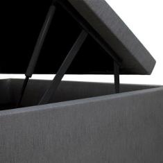 Imagem de Cama Box Baú Solteiro 88x188x42cm Cinza com Pistão a Gás Cinza