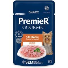 Imagem de Ração Úmida Premier Gourmet Salmão e Arroz Integral para Cães Adultos Porte Pequeno - 85 g