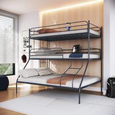 Imagem de Treliche Casal + Solteiro em Ferro Oliver Cinza