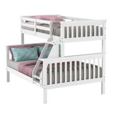 Imagem de Beliche Casal e Cama Solteiro JT - Madeira Maciça - Branco