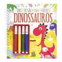 Imagem de Livro para Colorir Diversão com Cores Dinossauros com Canetinhas - TodoLivro