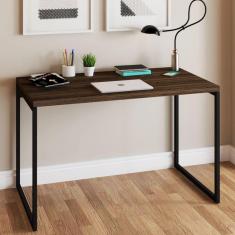 Imagem de Mesa Escrivaninha Estilo Industrial Aço 120 Carvalho Dark/Preto - Panorama Móveis