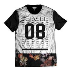 Imagem de Camiseta Street Wear Civil 08  Floral Thug Life