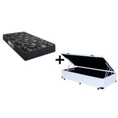 Imagem de Cama Box Baú Solteiro 88 Tecido Sintético Branco Com Colchão Florenza