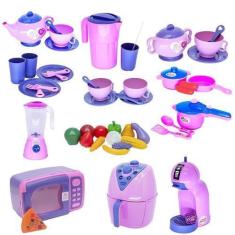 Imagem de Kit Infantil Microondas Legumes Cozinha Frutinhas 48Pç - Altimar