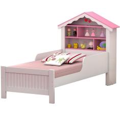 Imagem de Cama Solteiro Casinha da Princesa Branco Rosa