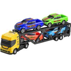 Imagem de Caminhão Mini Cegonheiro Com 4 Carrinhos Na Caixa - Bs Toys