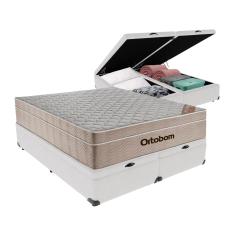 Imagem de Cama + Box Airtech Colchão Ortobom Queen com Baú Bege SpringPocket