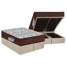 Imagem de Cama Box Baú Queen: Colchão Espuma Ortobom D45 / Ep Iso 150 Mega Firme + Base Clean(158X198)
