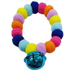 Imagem de leconpet Colar de cachorro com pompom, coleira elástica para gatos, bola de pelúcia, cachorrinho, colar atraente com pompom para animais de estimação com sino para tirar fotos, caminhar, esportes ao