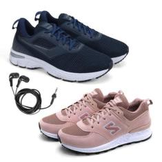 Imagem de Tênis Feminino Esporte Academia + Fone de Ouvido Fio Kit 2 - BFK, Rosa