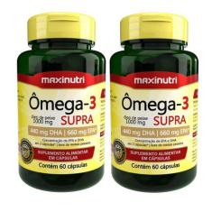 Imagem de Kit 2 Ômega 3 Supra Óleo de Peixe 1000mg 60 Caps Maxinutri