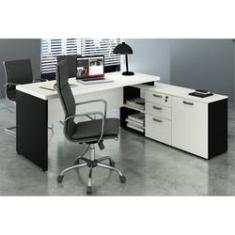 Imagem de Escrivaninha para Clinica 1,90 x 1,60 Web40 40mm com Armário de 1 Porta c/ 2 Prateleiras e 3 Gavetas /