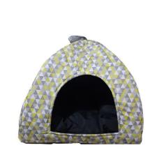 Imagem de Cama Toca Pet Casinha Cabana Triângulo Cães Gato Almofada M - Multifle