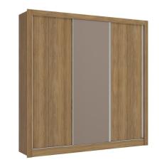 Imagem de Guarda-roupas Casal 3 Portas Flex E 2 Gavetas Multimóveis Cr35157 Nogueira/fendi Nogueira/fendi