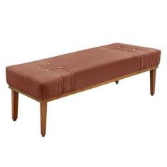 Imagem de Recamier Decorativo 195cm Kors Veludo Pés De Madeira Cobre G63 - Gran