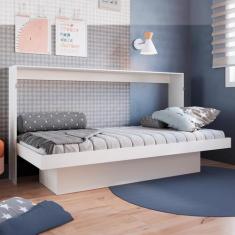 Imagem de Cama de Solteiro Horizontal Articulável com Escrivaninha de Estudo Bra