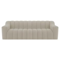 Imagem de Sofá 2 Lugares Luxo Recepção Escritorio Sala Elegance 180cm Linho Cor Bege