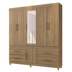Imagem de Guarda Roupa Casal Guarujá 6 Portas E 4 Gavetas Amêndola Com Espelho - Demóbile Amêndola