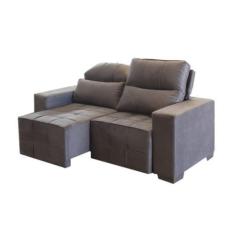 Imagem de Sofá Retrátil E Reclinável 190 Cm Vegas Veludo Bege Chamby Móveis