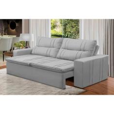 Imagem de Sofá Retrátil E Reclinável 2 Lugares Com Molas 1,50M Eloa Suede Cinza