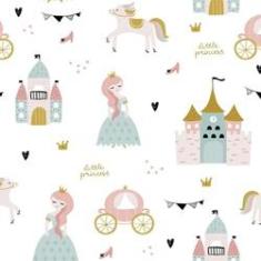 Imagem de Papel De Parede Princesa Para Quarto De Menina 57X270Cm