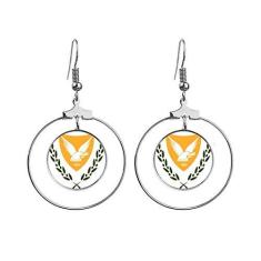 Imagem de Brincos de argola com emblema nacional do Chipre com argola pendente