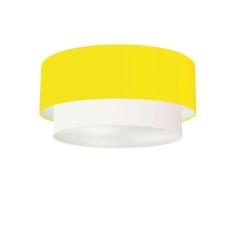 Imagem de Plafon Duplo Cilíndrico Md-3062 45X40 Bivolt Amarelo Branco
