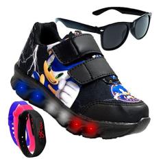 Imagem de Tenis De Led Masculino Calce Facil Infantil Meninos Estilo Original + Brindes Cor:Preto;Tamanho:34
