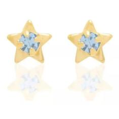 Imagem de Brincos Rommanel Infantil Estrela Com Cristal Fol 18K 520724