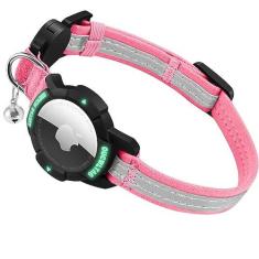 Imagem de OUCWLTAG Coleira para gatos AirTag, coleira reflexiva GPS para gatos com suporte luminoso para Apple Air, coleiras rastreadoras de gatos com faixa elástica de segurança para gatos, gatinhos e filhotes