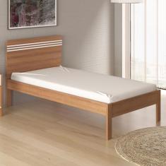Imagem de Cama De Solteiro Amendoa/Branco Cm8010 - Tecno Mobili