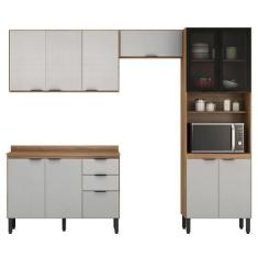 Imagem de Cozinha Modulada Composição 2 Firenze 4 Peças - Demóbile, Amêndola/Nud