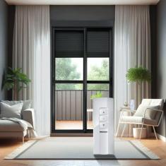 Imagem de Porta de Correr com Persiana integrada Correr com Motor e Controle Remoto 2 Folhas Móveis 230 X 180 Preto