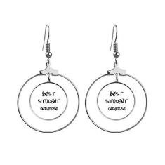 Imagem de Best Student Universe Brincos com citação de estudante pendentes de argola joia circular