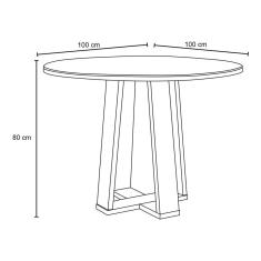 Imagem de Mesa De Jantar Redonda 4 Lugares 100cm Ella N02 Ypê/Off White - Mpozenato