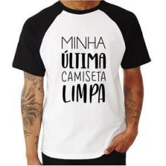 Imagem de Camiseta Raglan Minha Última Camiseta Limpa - Foca Na Moda