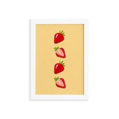 Imagem de Quadro Frutas Coloridas Morangos Moldura  22x32cm - Quartinhos
