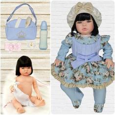 Imagem de Bebê Reborn Morena Corpo Siliconado Azul Bebê Cegonha Dolls - Cegonha