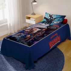Imagem de Jogo de Cama Lençol + Fronha Quarto Infantil Como Treinar seu Dragão