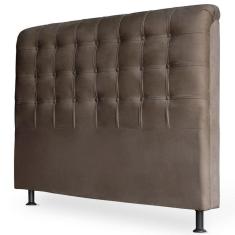 Imagem de Cabeceira Estofada Cama Box Casal Louise 140cm Suede Marrom