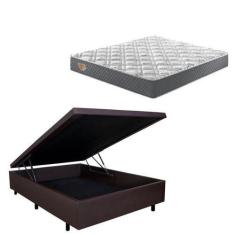 Imagem de Conjunto Cama Box Baú Casal 138X188 Em Material Sintético Com Colchão