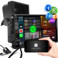 Imagem de Central Multimidia Carplay Android Auto + Moldura Fiat Uno Mille Fiori