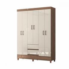 Imagem de Guarda Roupa De Casal Com Pés Jequitiba Off White New Opção Jequitiba / Off White