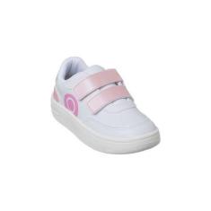 Imagem de Tênis Infantil Feminino Ortopé Bliss Teen Fecho Duplo Branco E Rosa