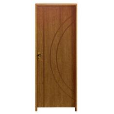 Imagem de Kit Porta de Madeira Semi-Oca Concept 10 Rodam Padrão Imbuia - Lado Di