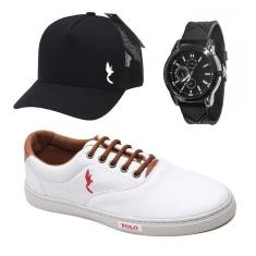 Imagem de Kit Tênis Polo Blu Casual + Relógio + Boné Masculino-Masculino