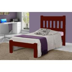 Imagem de Cama De Solteiro Imperial De Madeira Maciça Tauari - Cor Mogno - Santa